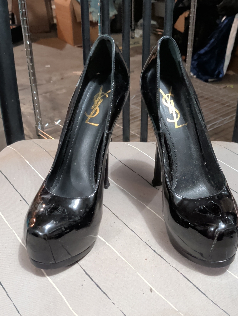Nwob YSL Black Patent Platform Stiletto Pumps - Picture 9 of 9